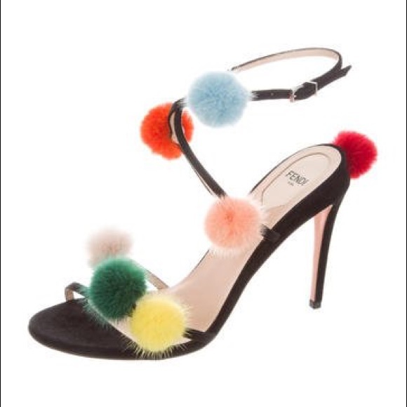 ❌SOLD❌ BRAND NEW: Fendi Pom Pom Heels - Picture 2 of 5